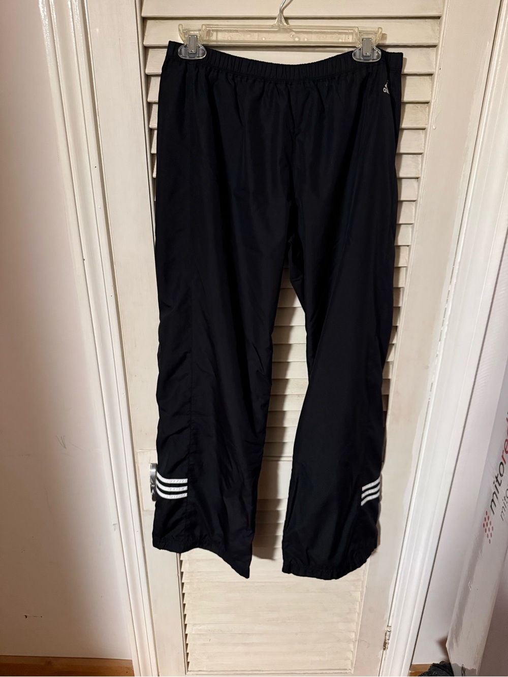 Vintage Adidas Y2K Wind Pants Black Large